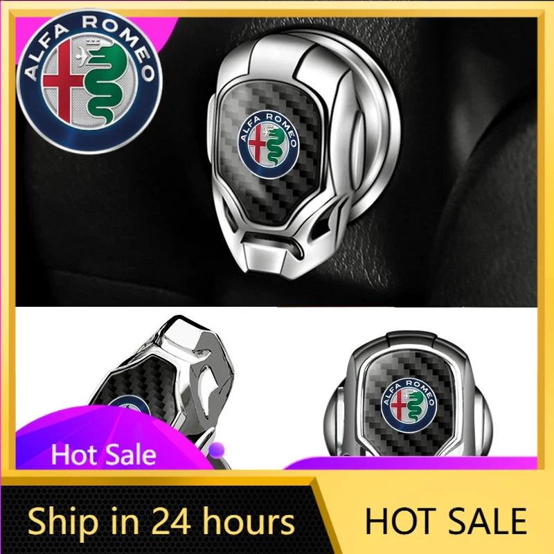 Car Stickers For Alfa Romeo Car Switches Button Engine Start Stop Metal Protective Ring Cover For Alfa Romeo Giulia Stelvio Juni
