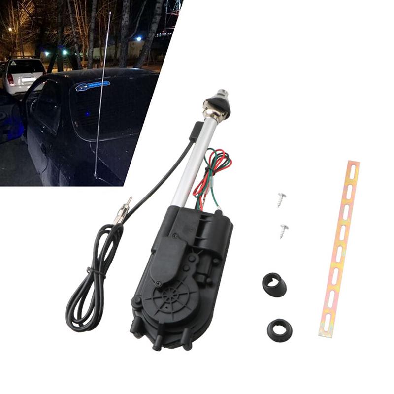 Universal Electric Antenna Automatic Telescopic Exterior Vehicle Accessories Car SUV AM FM Transmitter Radio Mast Aerial 12V