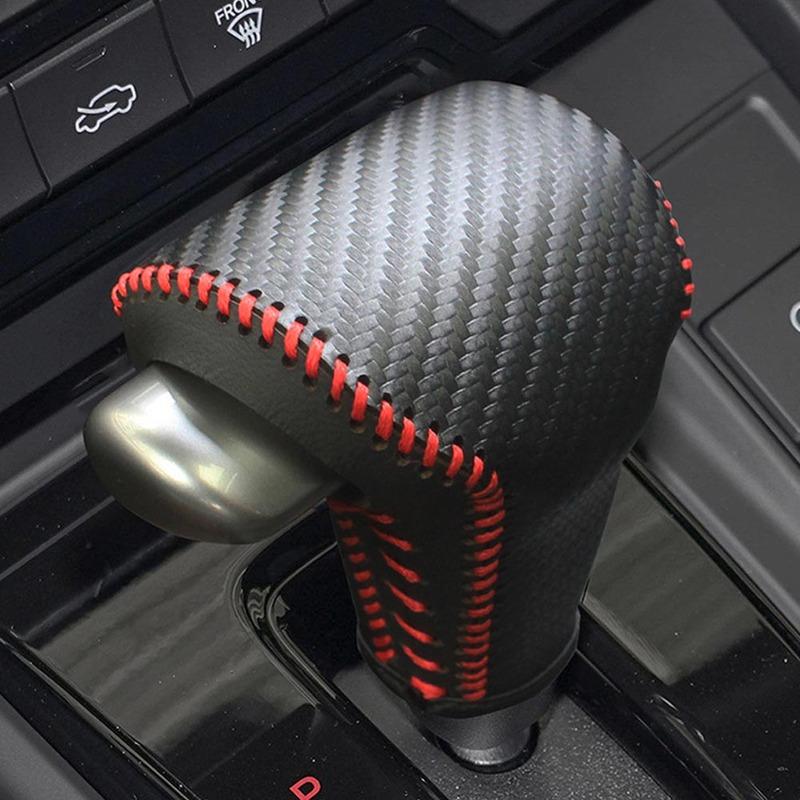 Leather Car Gear Head Shift Knob Cover Fit for Honda CRV CR-V 2017 2018 2019 2020 2021 Gear Shift Collars Accessories
