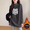Black Semi-High Neck Long-Sleeve T-Shirt: Women's Mid-Length Velvet Blend for Spring/Autumn 2025.