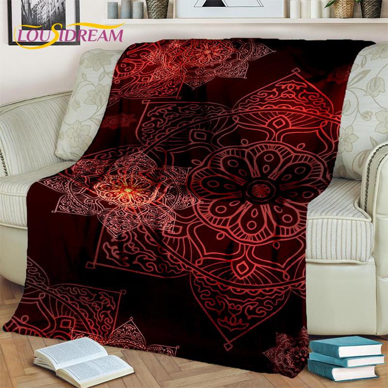 3D Mandala Bohemia Geometric Flower Blanket,Soft Throw Blanket for Home Bedroom Bed Sofa Picnic Office Hiking Leisure Nap Cover
