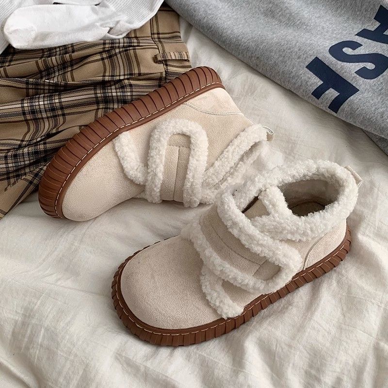 Baumwollstiefel Cartoon Schneestiefel Damen Neu Winter Gefütterte Verdickte Warme Flauschige Schuhe Plateausohle Vielseitige Baumwollschuhe