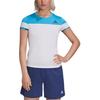 Color Block Outdoor Casual Sports Logo Print Short Sleeve T-Shirt Women T-Shirts White FT9715