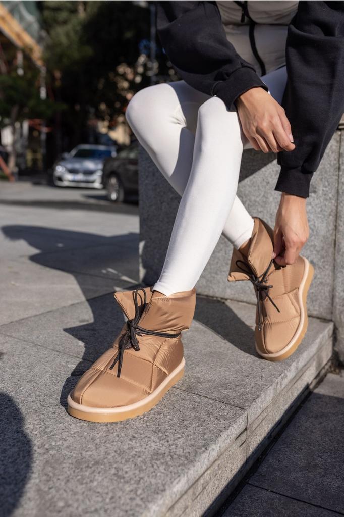 Women Modern Stylish Fashion Boots Milena Green Parsut Fabric Boots