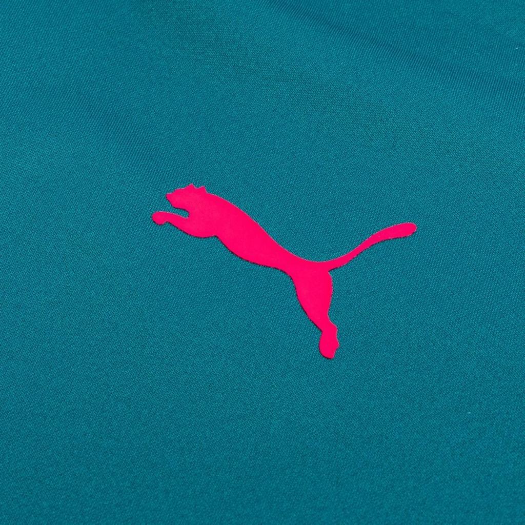 Puma Mufc Manchester City Football Club Logo Print Half-Zip Pullover Langarm T-Shirt Herren Tops Blau 764574-15