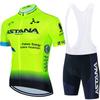 Mens Cycling Bib Shorts Set With Short Sleeve Jersey Breathable Sportwear Road Bike Riding