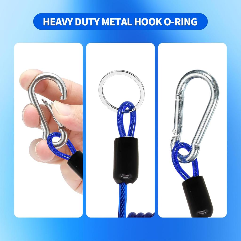 6FT Trailer Brake Away Cable,Trailer Breakaway Safety Cable Spring Towing Coiled Wire Steel Braided Safety Cable with PU Coating,for Breakaway