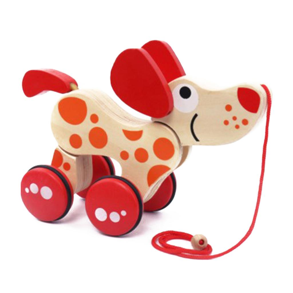 Cartoon Tractors Animals Toy Wooden Pull Toy Kids Intelligence Educational Toys Swinging Little Crocodile Selected Wood