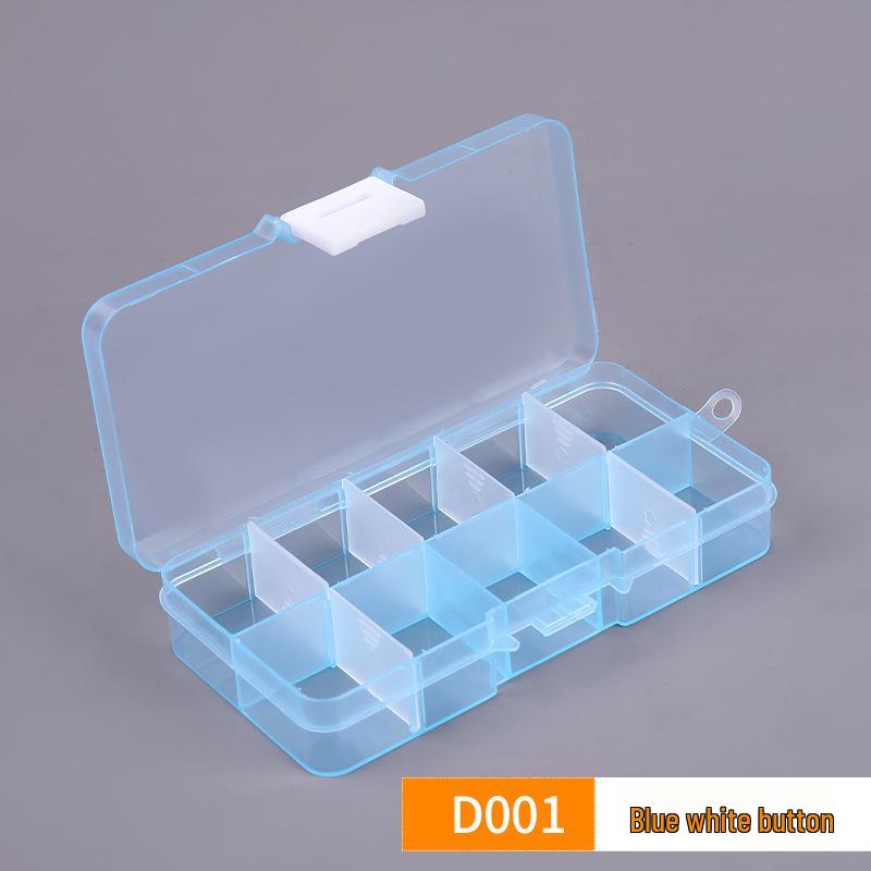 Compact 10-Compartment Transparent PP Storage Box with Lid for Jewelry & Tools