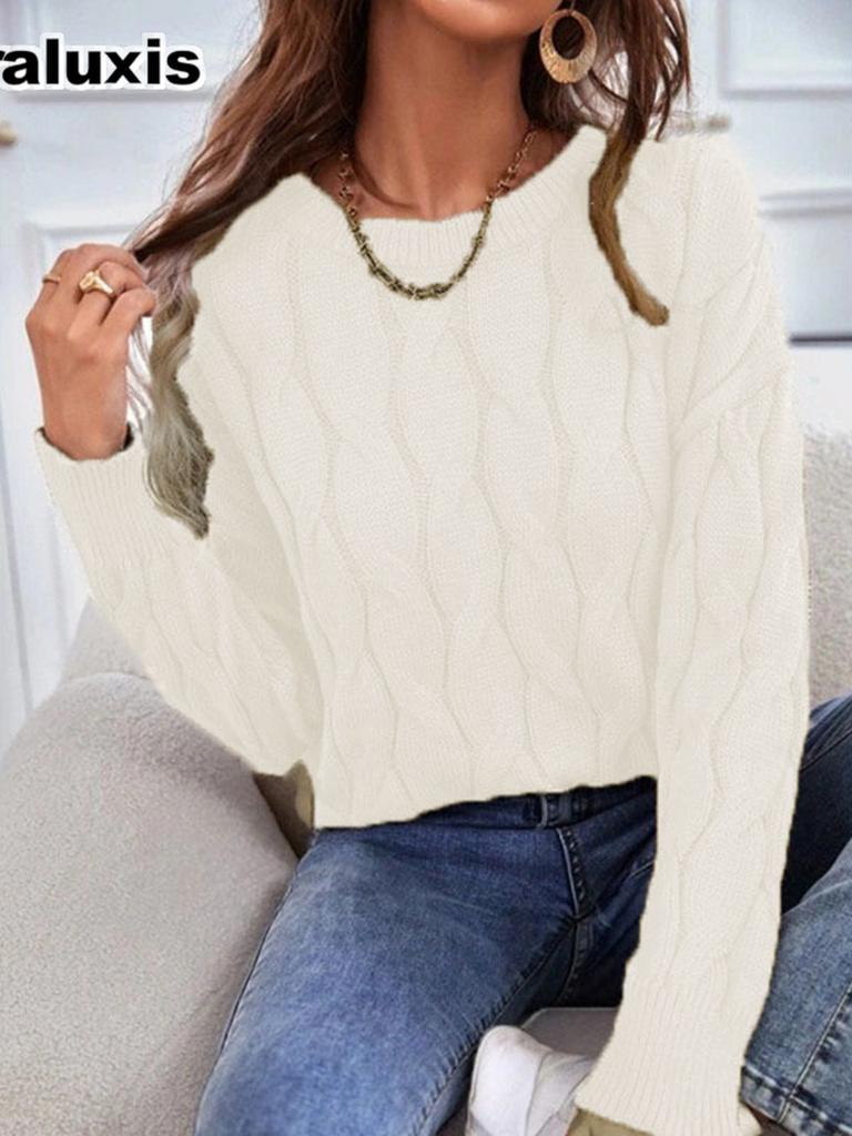 Women's Autumn Winter New Style Loose Knit Pullover Sweater Coat
