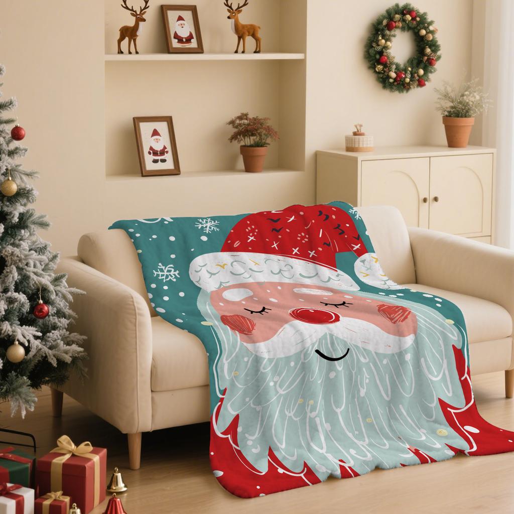 Christmas Series Printed Blanket for Sofa Bed Travel Camping Living Room Office Conditioning Blanket for All Seasons Gifts