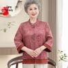 New Chinese Style Printed Blouse for Elderly Women