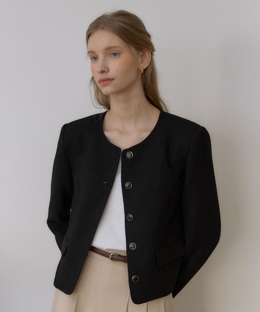 Ourhope Flow Line Tweed Jacket - Black