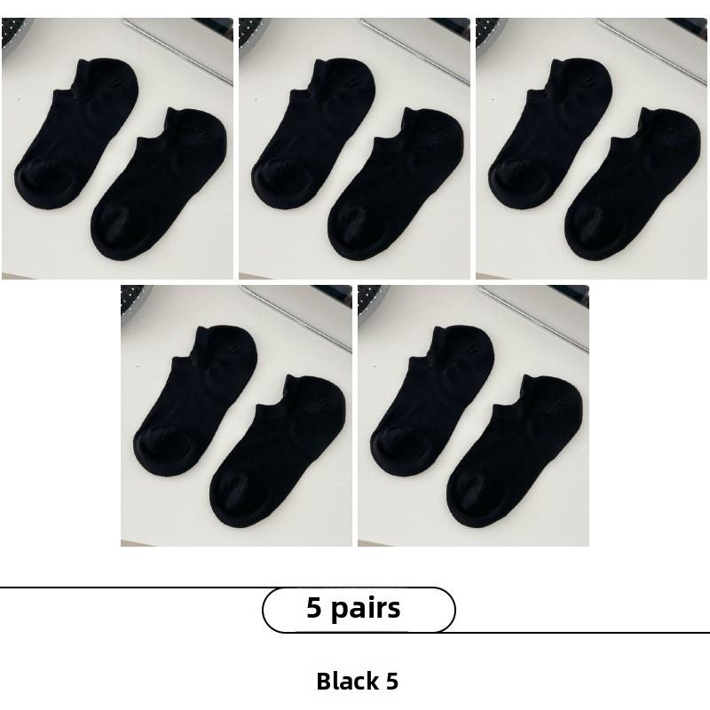 

5 пар женских весенних и летних тонких ультратонких вертикальных полосатых носков с неглубоким носком, не спадающих с пятки, дышащих носков-лодочек 5 Pairs