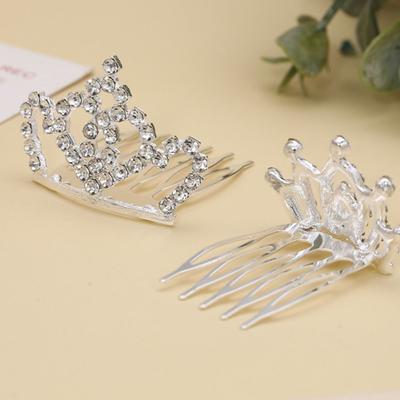 Flower Crystal Crown Hair Comb Love Heart Star Children Tiara Headband Barrettes Hollow Rhinestone Hairpins Ladies/Children
