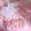 Elegant 3D Bow Nail Art Charms Aurora Jelly White Bow Nail Art Accessories