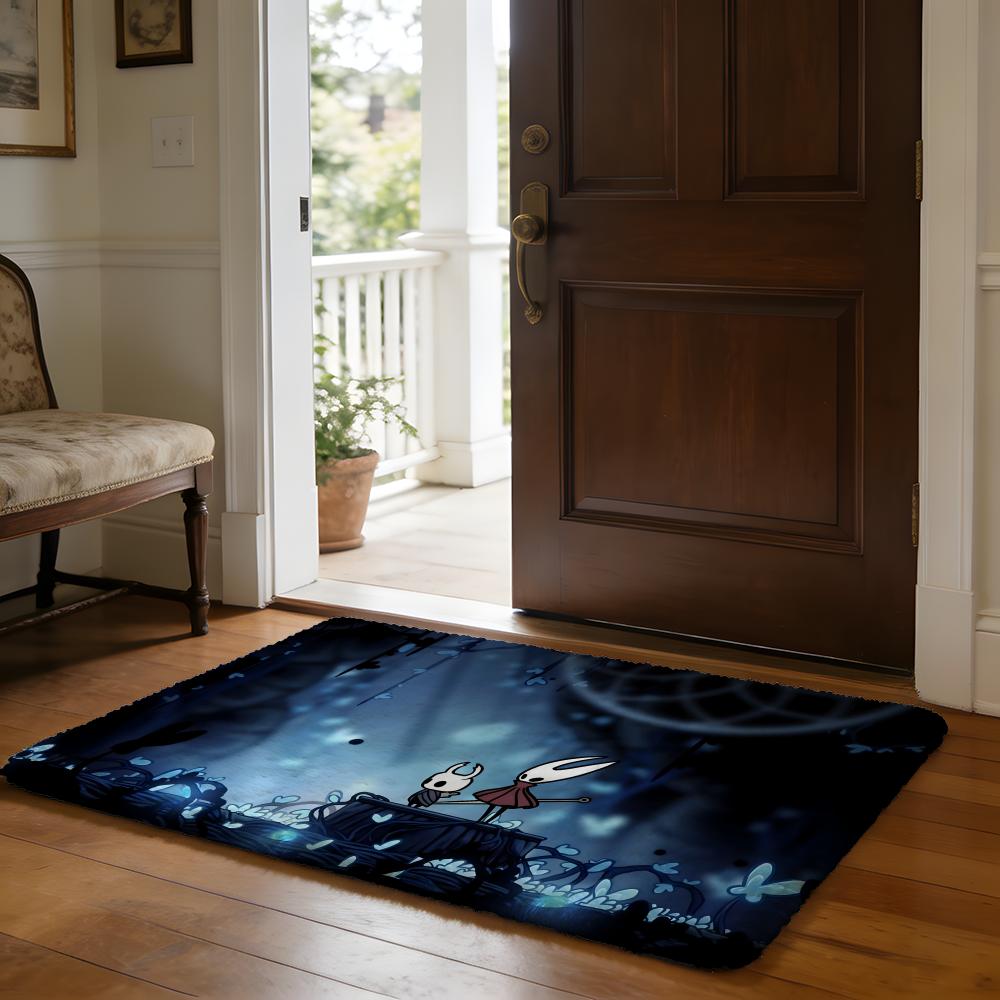 HHollow KKnight Anime Floor Mat Soft Flannel Absorbent Mat Non-Slip Rug Home Bedroom Bathroom