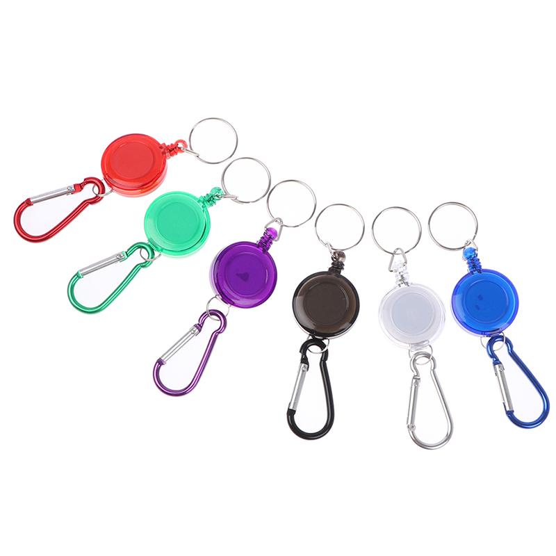 1шт выдвижной брелок для ключей карабин ски-пасс владелец телескопический брелок чёрный — фото 4