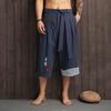 Traditional Pants Men Clothing Bath Pant Casual Loose Male Japan Style Yukata Trousers Linen Cropped Pants