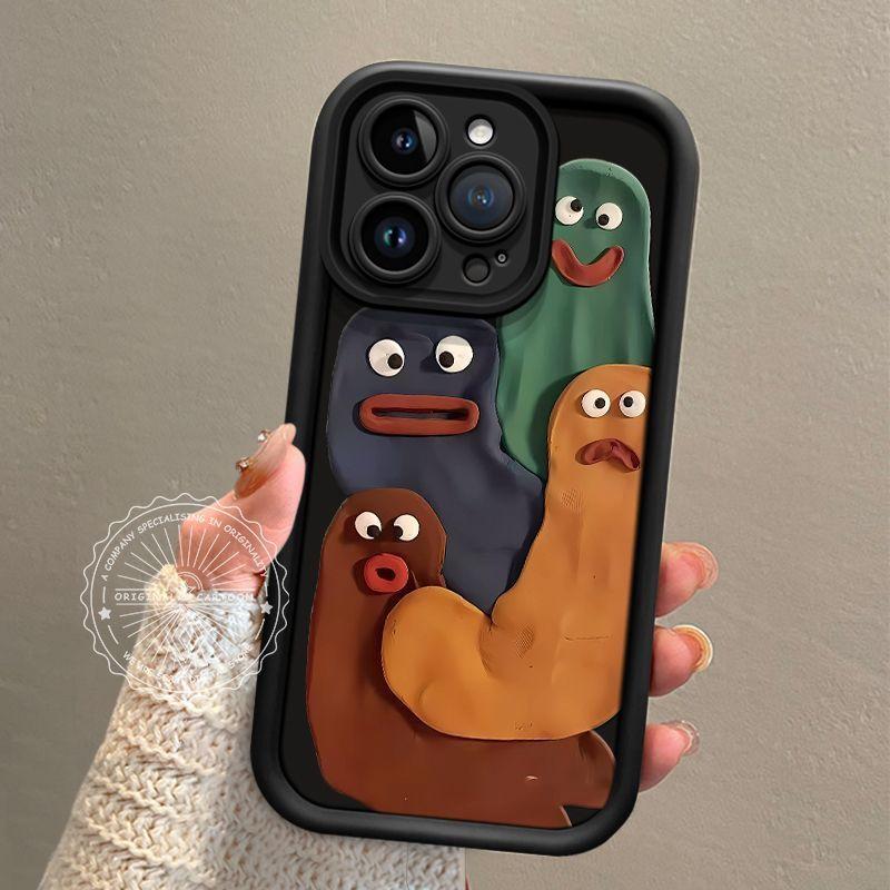 

Подходит для 16 Promax Чехол для телефона с ремешком High-end Feeling IPhone 15 High-end 14 Four Eyed Bug iPhone11ProMax кислотные зеленого