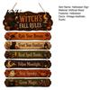 Hanging Wooden Plaque Witch's Fall Rules Sign, Vintage Halloween Wood Wall Rustic Style Art Farmhouse for Outdoor Porch Yard, Home Decor Black