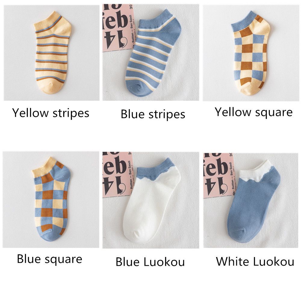 Women's Lovely Fresh Striped Plaid Socks Ankle Socks Short Socks Breathable