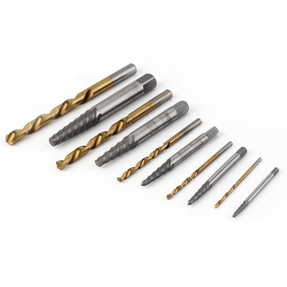 Screw Remover Set Loose Screw Bolt Extractor Woodworking Machinery Maintenance Tool with Iron Box 10PCS/Set