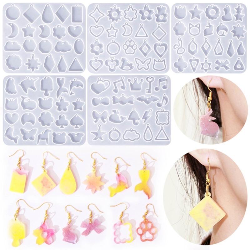 Silicone Earring Mold Kit for DIY Jewelry Crafting Unique Epoxy Dripping Glue Earring Mold Jewelry Mould for DIY Lovers
