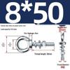 Marine Grade Zinc-Plated Hardened Carbon Steel Lifting Eye Bolt with Nut, Round Ring, Extended Thread, M6 M8 M20