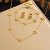 Korean Style Gold-Plated Rhinestone Star & Moon Charm Chain Set