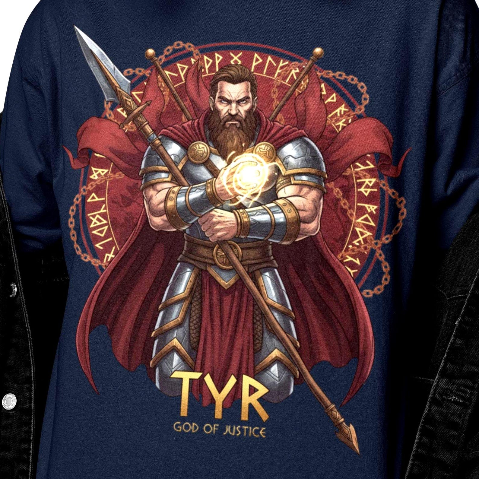 Tyr God Graphic Shirt | Norse Mythology T Shirt | Vintage God Of Justice Viking Streetwear S