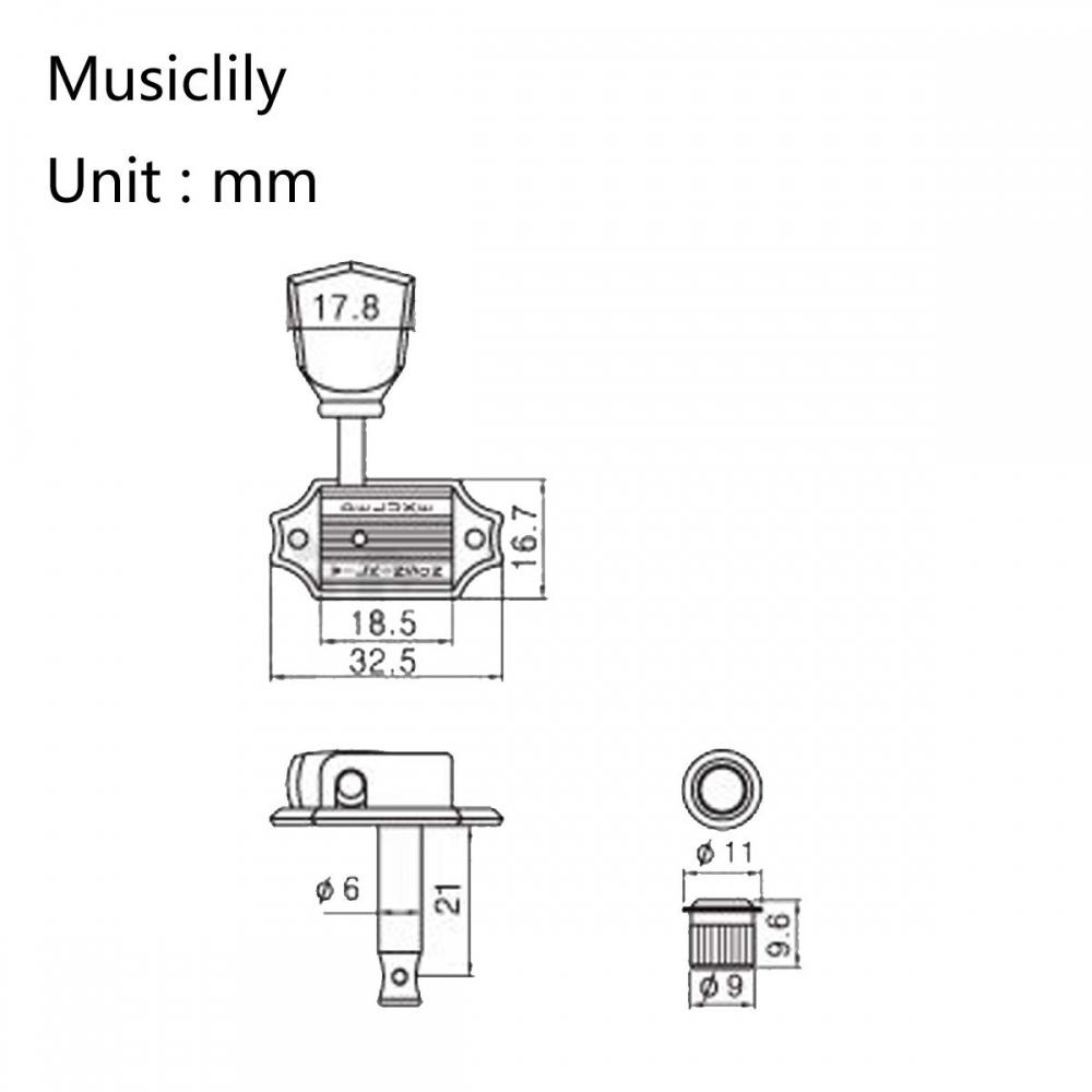 Wilkinson 3 To 3 Deluxe Vintage Keystone Style Gibson Epiphone Les Paul Guitar Peg Set Gold