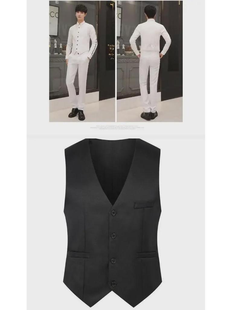 Gilet de costume pour homme coupe slim style coréen - Nouveau design sans repassage
