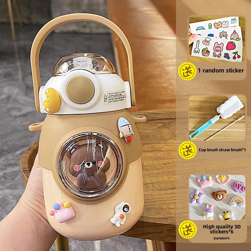 

Термос с рисунком большой емкости: Детская большая кружка для воды с трубочкой из нержавеющей стали 316 – высококачественный, портативный дизайн для студентов 700ML