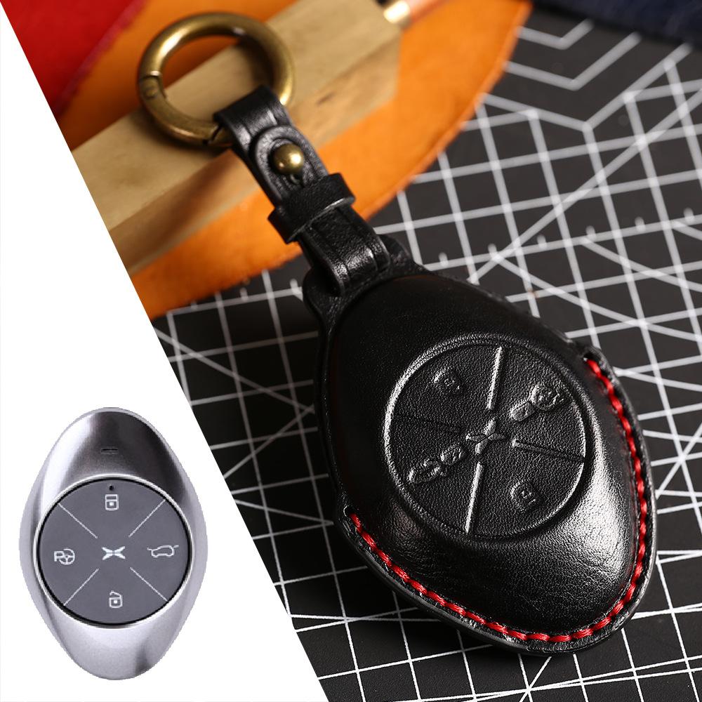 

The new product is on the shelves, and the car key cover is suitable for Xiaopeng P7 pure handmade car key protective case чёрный