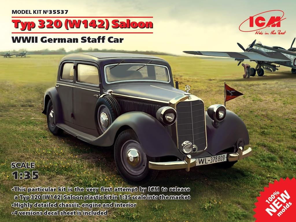 ICM German Typ320 W142 Staff Car Plastic Model 1/35