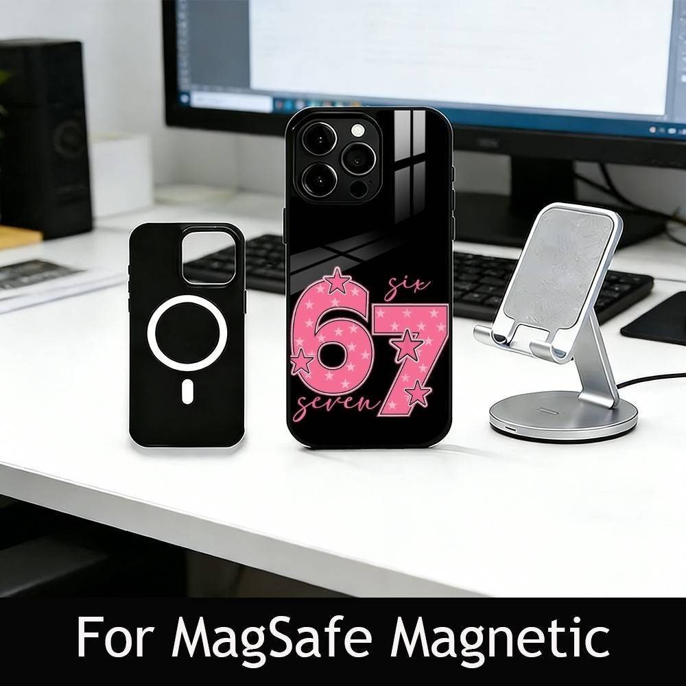S-Six S-Seven 67 SS Phone Case For iPhone17,16,15,14,13,12,11 Plus,Pro Magnetic For Magsafe Wireless Charging