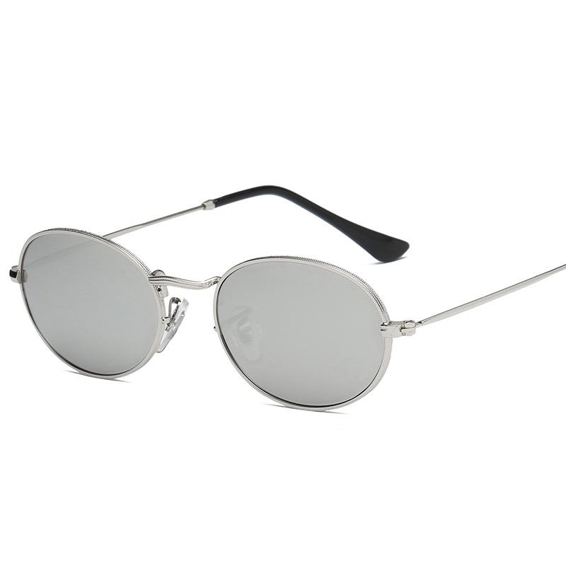 New European and American vintage oval frame sunglasses for women, colorful versatile street style sunglasses, men's glasses S
