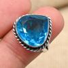 Blue Topaz Natural Gemstone Jewelry Handmade Ring 925 Solid Sterling Silver For Wedding Gift