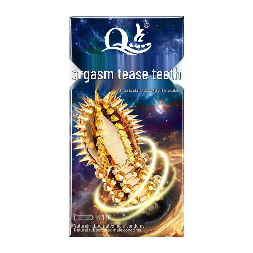Q Point Thorn Set: Erotic Couples' Condoms with Large Particles, 2pcs/pack