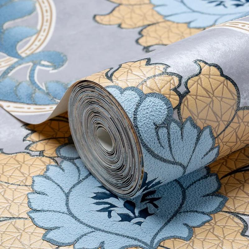 European Style Wallpaper Thickened Deer Skin Velvet Bedroom Living Room 3D Non-woven Fabric Wallpaper Home Decor Papel De Parede