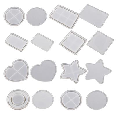 Pack of 16 Silicone Picture Frame Moulds Clay Molds Epoxy Resin Mold Photo Frame Mould DIY Hand-Making Accessories