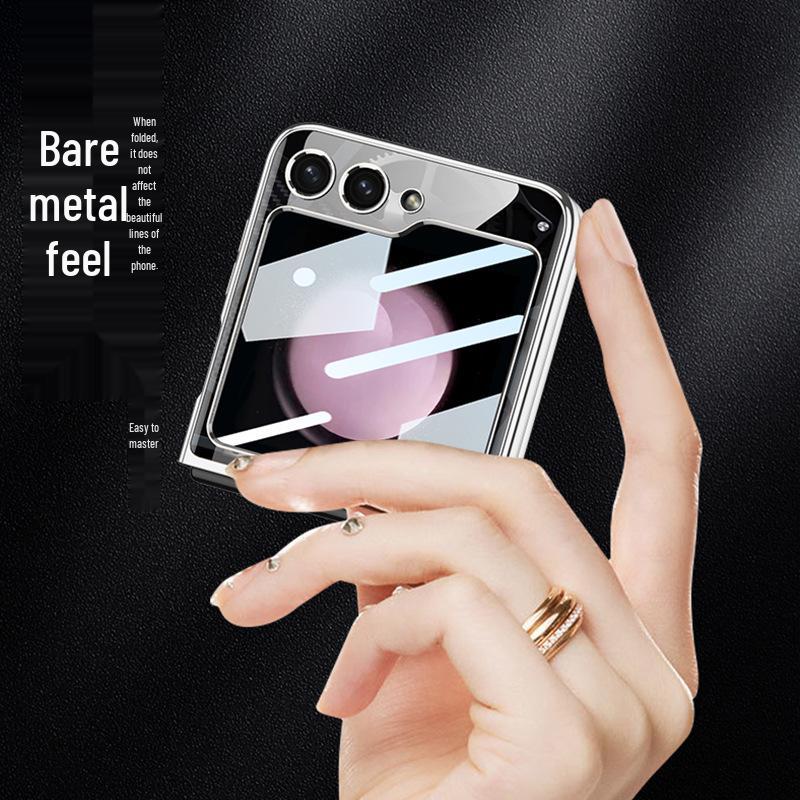 Samsung Galaxy Z Flip 5 Anti-Drop Luxury Glass Case - Full Coverage