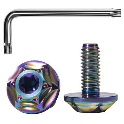 Litorange Titanium Alloy License Plate Bolts with Star Hexagonal Hole Bolts License Frame Titanium