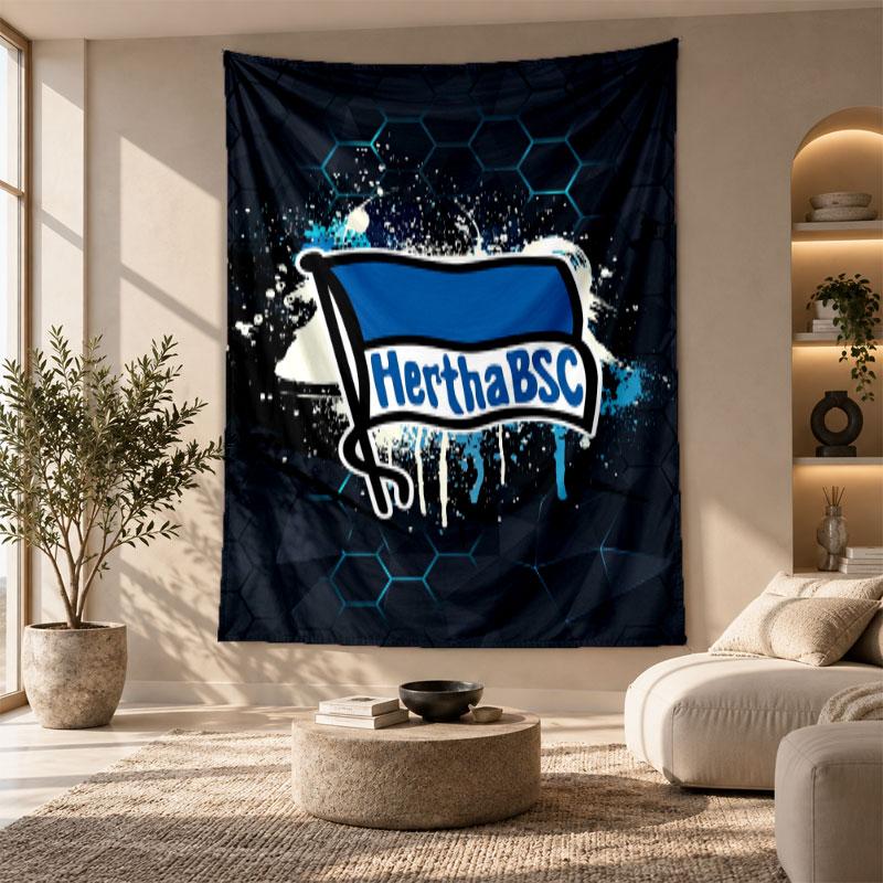 Decorative Tapestry,hertha bsc FC Printed Wall Art, Lightweight Wall Hanging For Bedroom Background