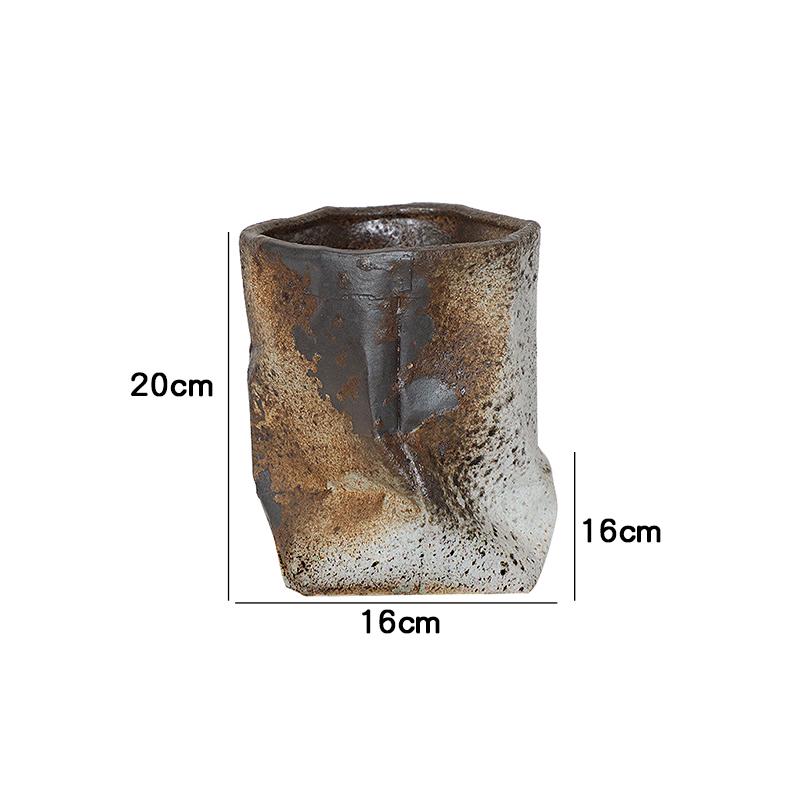 Retro Wabi-Sabi Zen Pottery Vase for Home and Hotel Decor