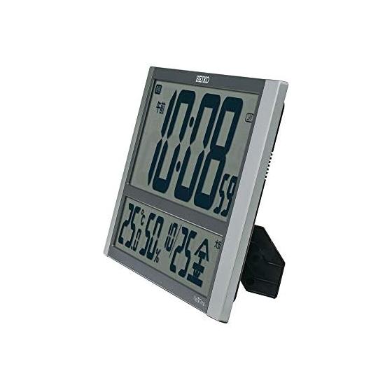 Seiko Clock Wall Clock Office Type Radio Wave Large Digital Calendar Temperature Humidity Display Seiko Nextime Silver Metallic Body Size: 23.0 X