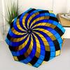 Spiral Pattern Automatic Folding Umbrella 8 Ribs, Durable Iron Frame, Bright Color Pattern Compact Travel Umbrella, Suitable for Outdoor, B