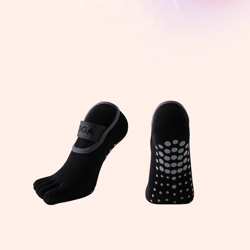 New Women Anti Slip Pilates Socks Five Toe Silicone Non-Slip Yoga Sock Bandage Ballet Dance Ladies Fitness Sports Cotton Sock