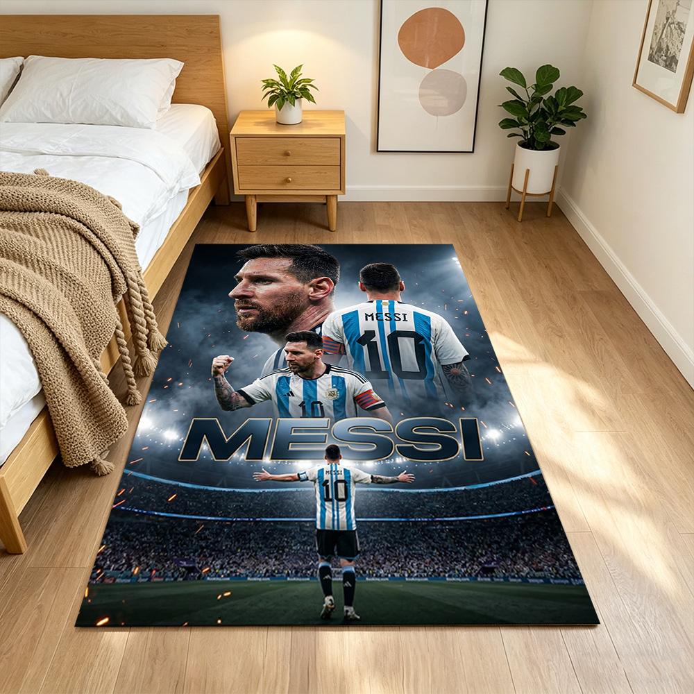 Football Messi Carpet Perfect for Bedrooms Dining Room Kitchen Study room Antislip Carpet Decorate Offices Luxury Gift for Birthday, Christmas, Weddin